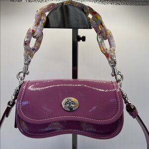 Coachtopia Mini Wavy Dinky Purple Patent Leather Crossbody